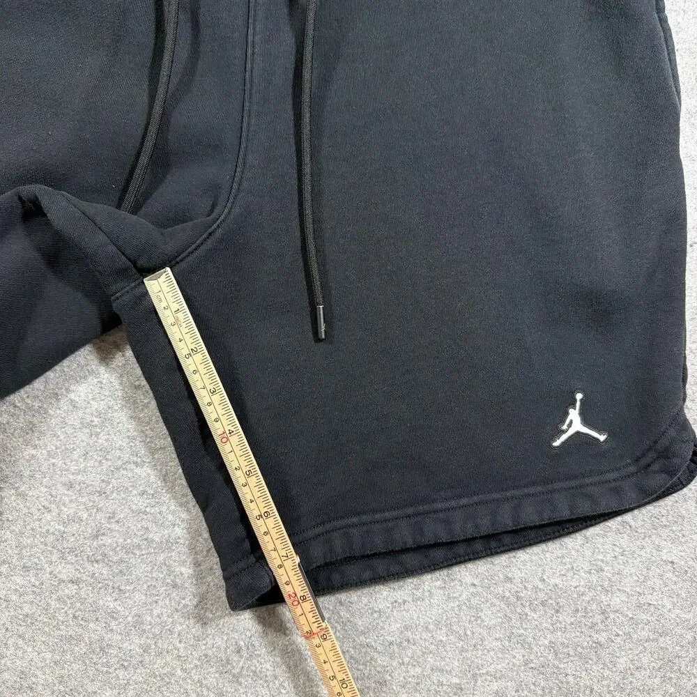 Air Jordan Fleece Sweat Shorts Mens M Black Jumpman Logo Cotton Drawstring